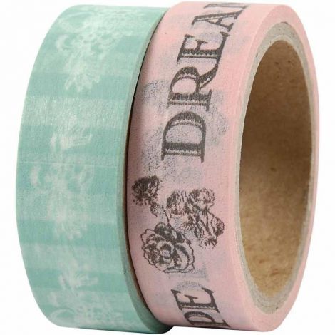 Tasiemki dekoracyjne Creativ Washi Ornamenty i Napisy, 15mm x 5m, 2szt